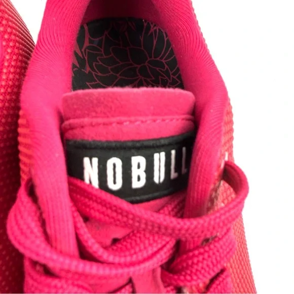 NO BULL Super Fabric Sneakers 9.5 Womens Lace up Mens 8 Bright Red Pink - Picture 5 of 12